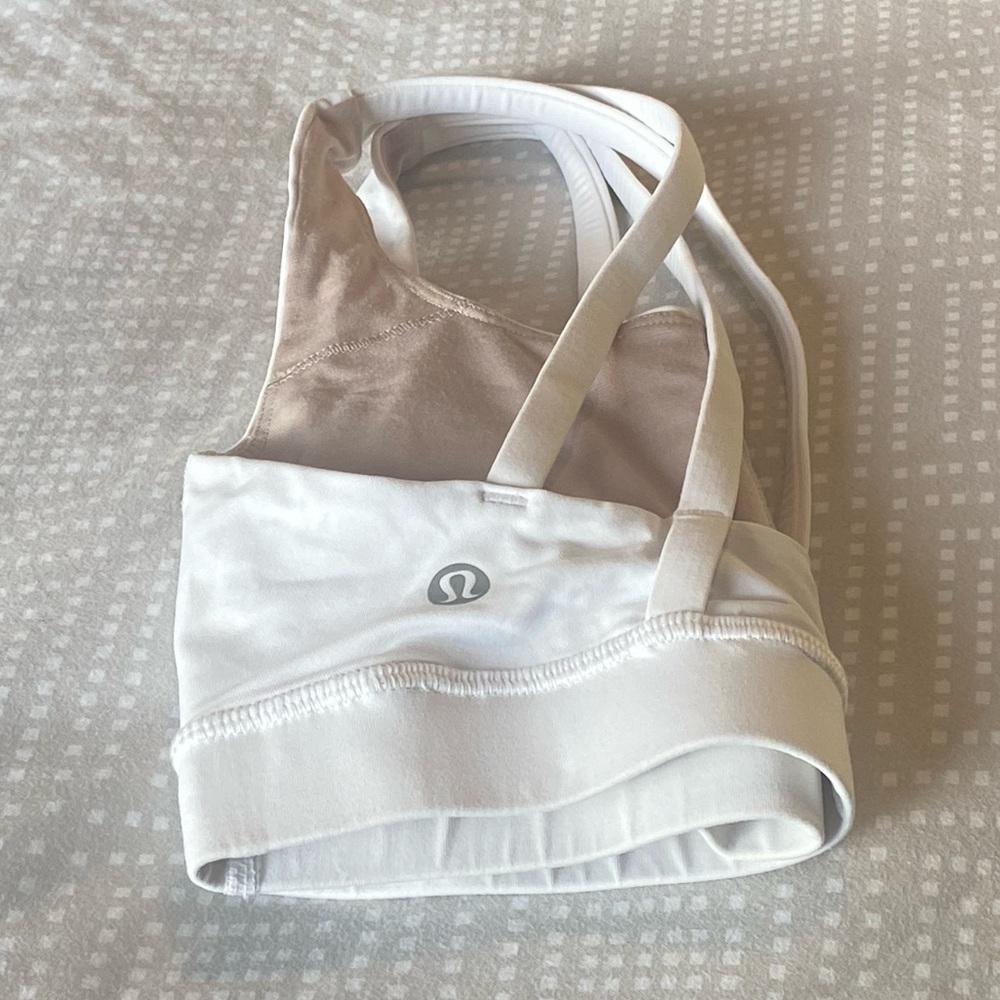 White LuLu Lemon Sports bra